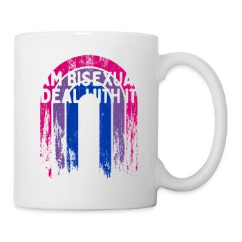 I Am Bisexual Deal with It Bi Sayings Bi Pride - Mug - white - Right