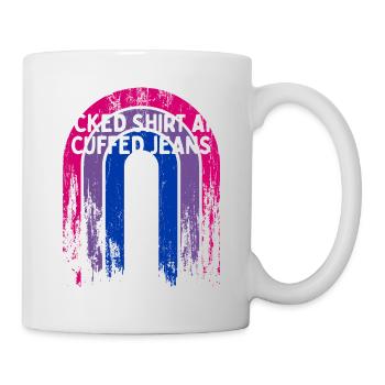 Tucked Shirt and Cuffed Jeans Bisexual LGBTQ Bi - Mug - white - Right