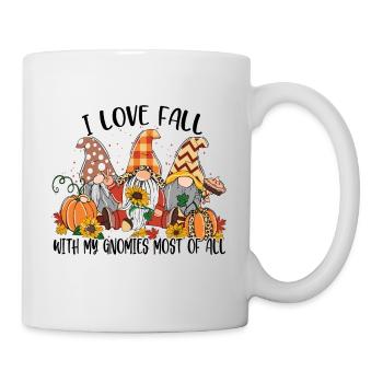 J’aime l’automne avec mes gnomies Par-dessus tout - Mug blanc - blanc - Droite