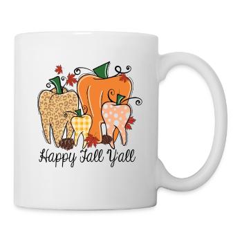 Happy Fall y'all - Tasse - Weiß - Rechts