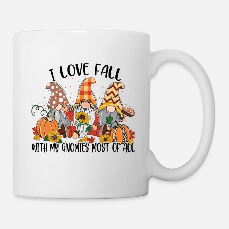 J’aime Fall with my Gnomies Par-dessus tout - Mug blanc - blanc