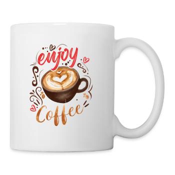 Genießen Sie Kaffee, Happy Fall y'all - Tasse - Weiß - Rechts