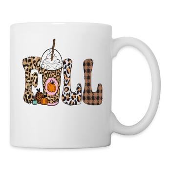 Happy Fall y'all, Halloween Kürbis Saison - Tasse - Weiß - Rechts