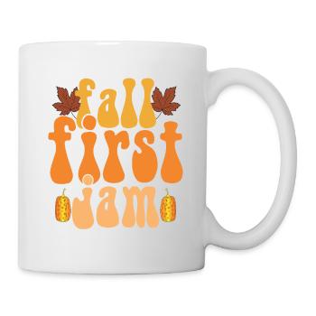 Fall First Jam, Happy Fall y'all - Tasse - Weiß - Rechts