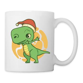Dino, Christmas T-shirt. - Tasse - Weiß - Rechts