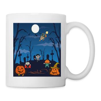 Halloweenkinder Geisterstunde Vollmond - Tasse - Weiß - Rechts