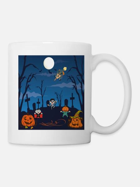 Halloweenkinder Geisterstunde Vollmond - Tasse - Weiß