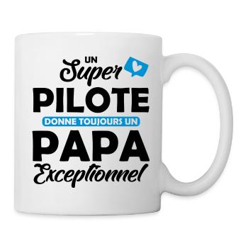 un super pilote donne un papa exceptionnel - Mug blanc - blanc - Droite