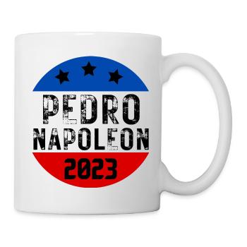 vote Pedro Napoleon funny election text - Mug - white - Right