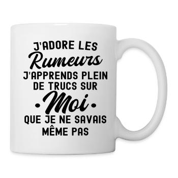 j adore les rumeurs - Mug blanc - blanc - Droite