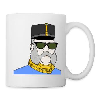 Kaiser Franz Joseph mit Hut und Brille - Tasse - Weiß - Rechts