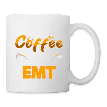 Half Coffee Half EMT Funny Paramedic Humor - Mug - white - Right
