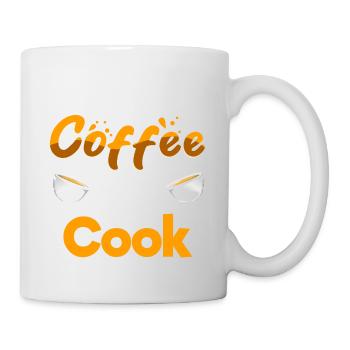 Moitié café Moitié cuisinier Drôle Chef Humour Culinaire - Mug blanc - blanc - Droite