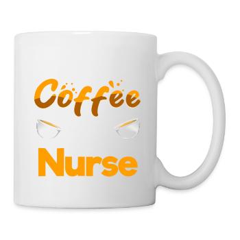 Half Coffee Half Nurse Funny Nursing Humor RN - Tasse - Weiß - Rechts