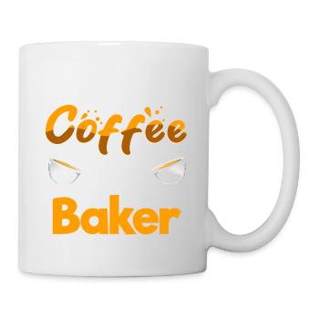 Half Coffee Half Baker Funny Baking Humor Pastry - Mug - white - Right