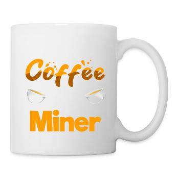 Moitié café Moitié mineur Drôle Exploitation minière Humour Pitman - Mug blanc - blanc - Droite