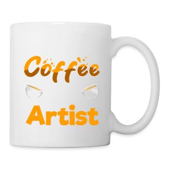 Half Coffee Half Artist Funny Art Humor Designer - Tasse - Weiß - Rechts