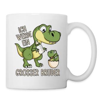 Dinosaurier Dino Baby Ich werde ein großer Bruder - Tasse - Weiß - Rechts