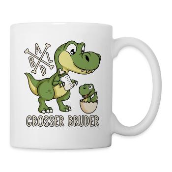 Dinosaurier Baby Dino Ei Lustig Bald Großer Bruder - Tasse - Weiß - Rechts