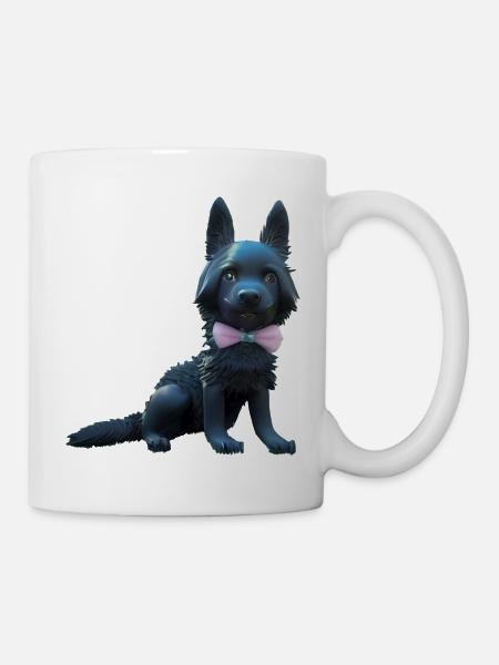 Schwarzer Schäferhund - Tasse - Weiß