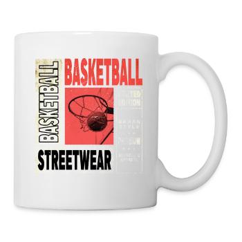 Basketball Basketballer Korb Dunking Vintage Retro - Tasse - Weiß - Rechts