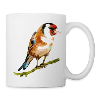 Bunter Vogel - Tasse - Weiß - Rechts
