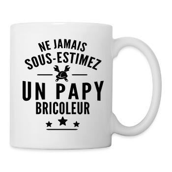 jamais sous estimez un papy bricoleur - Mug blanc - blanc - Droite