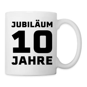 Jubiläum 10 Jahre Firmenjubiläum Geschenk - Tasse - Weiß - Rechts