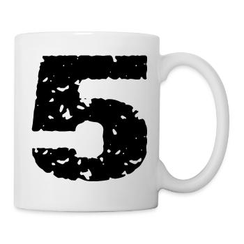 5 Number jersey - Mug - white - Right