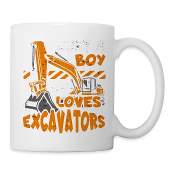 Just a Boy Who Loves Excavators funny Excavators - Mug blanc - blanc - Droite