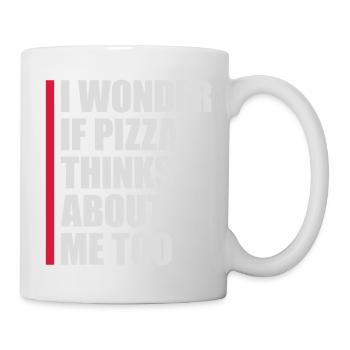 pizza thinks about me - Mug - white - Right