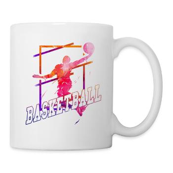 Basketball Basketballspieler Spieler Vintage Bunt - Tasse - Weiß - Rechts