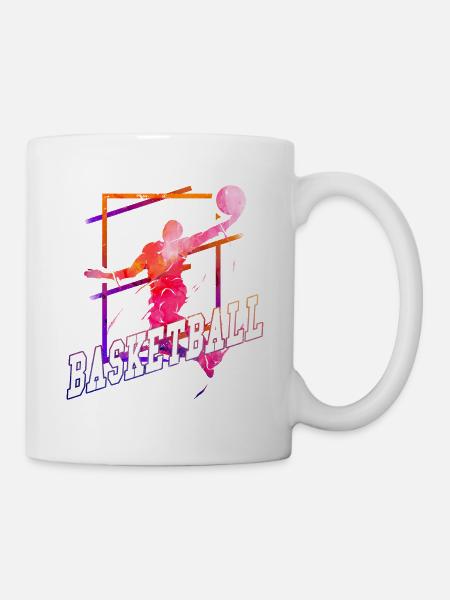 Basketteur Joueur de Basket-Ball Vintage Coloré - Mug blanc - blanc