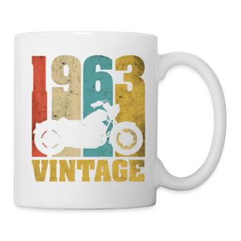 1963 Born birthday biker motorcycle gift - Mug - white - Right