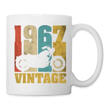 1967 Jahrgang Geburtstag Biker Motorrad Geschenk - Tasse - Weiß - Rechts