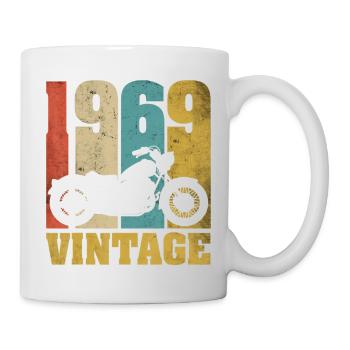 1969 Born birthday biker motorcycle gift - Mug - white - Right