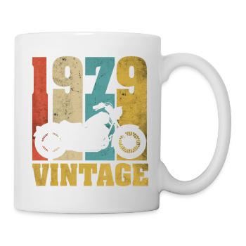 1979 Né anniversaire motard motard cadeau - Mug blanc - blanc - Droite
