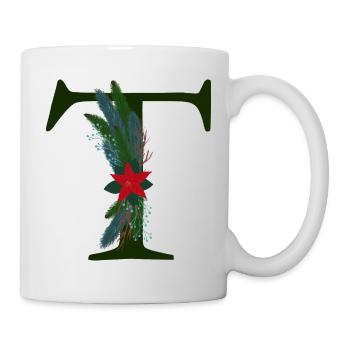 T – dekoratives Schriftzeichen – Weihnachten - Tasse - Weiß - Rechts