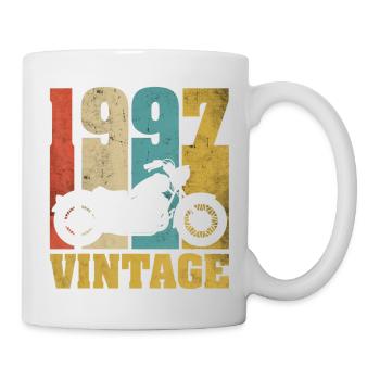 1997 Jahrgang Geburtstag Biker Motorrad Geschenk - Tasse - Weiß - Rechts