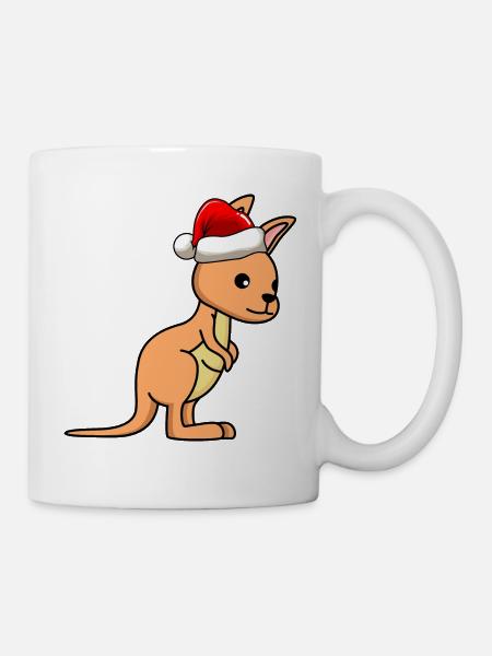 Kangaroo Comic Weihnachten - Tasse - Weiß