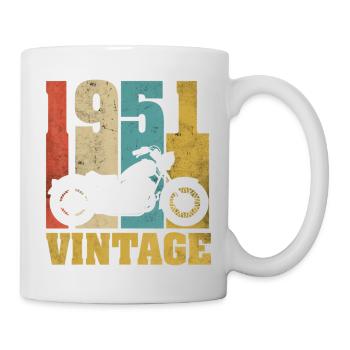 1951 Jahrgang Geburtstag Biker Motorrad Geschenk - Tasse - Weiß - Rechts