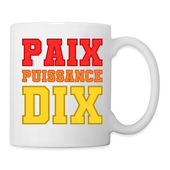 Paix puissance dix - Mug blanc - blanc - Droite