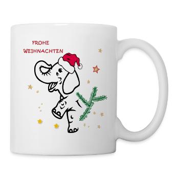 Weihnachten, Elefant - Tasse - Weiß - Rechts