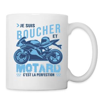 motard parfait boucher parfait - Mug blanc - blanc - Droite