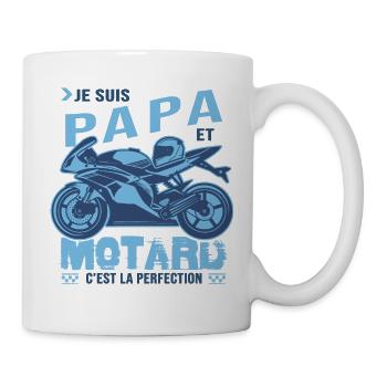 motard parfait papa parfait - Mug blanc - blanc - Droite