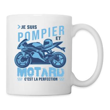 motard parfait pompier parfait - Mug blanc - blanc - Droite