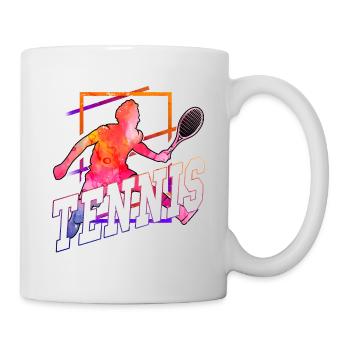 Tennis Tennis Player Ball Sport Vintage Retro - Mug - white - Right