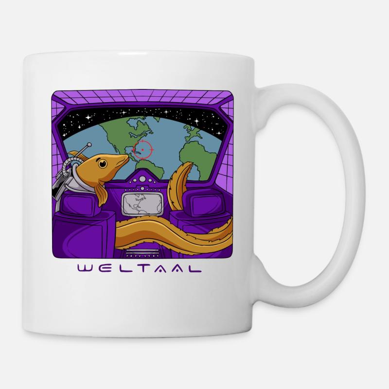 Weltaal - Aal im Raumschiff - Tasse - Weiß