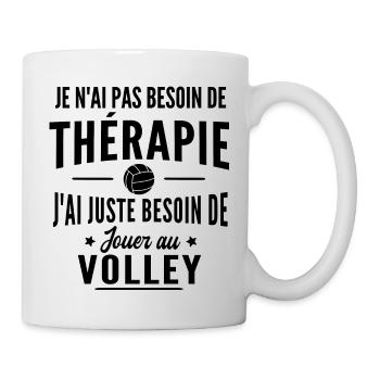 thérapie et volley / cadeau humour volleyball - Mug blanc - blanc - Droite
