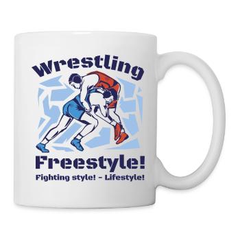 Freestyle Wrestling Lifestyle Freistilringen - Tasse - Weiß - Rechts